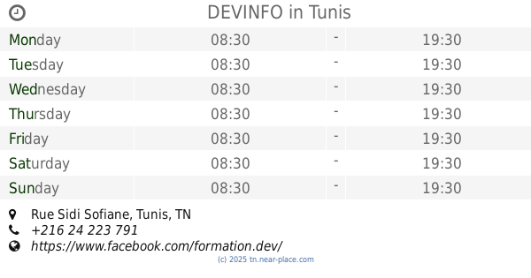 Opening Times Contacts